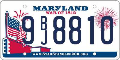MD license plate 9BJ8810