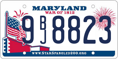 MD license plate 9BJ8823