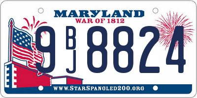 MD license plate 9BJ8824