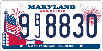 MD license plate 9BJ8830