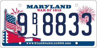 MD license plate 9BJ8833