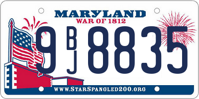 MD license plate 9BJ8835