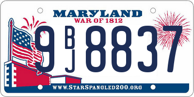 MD license plate 9BJ8837