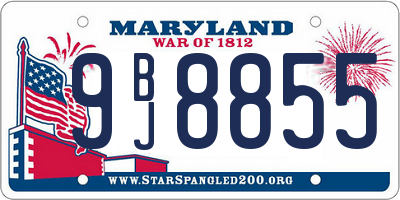 MD license plate 9BJ8855