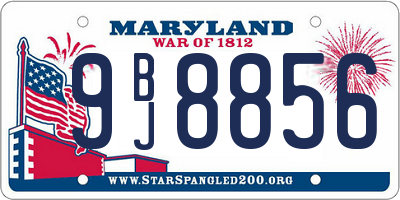 MD license plate 9BJ8856