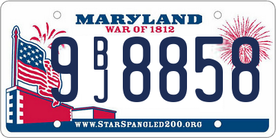 MD license plate 9BJ8858