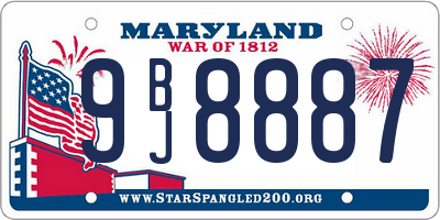 MD license plate 9BJ8887