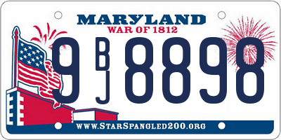 MD license plate 9BJ8898