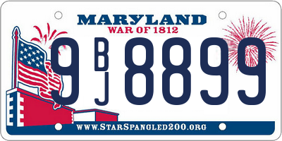 MD license plate 9BJ8899