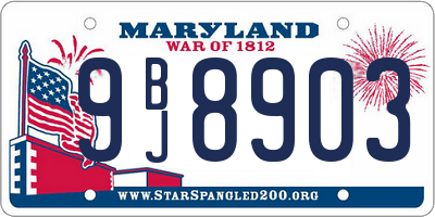 MD license plate 9BJ8903