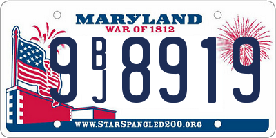 MD license plate 9BJ8919