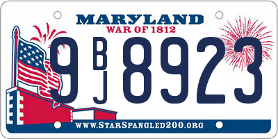 MD license plate 9BJ8923