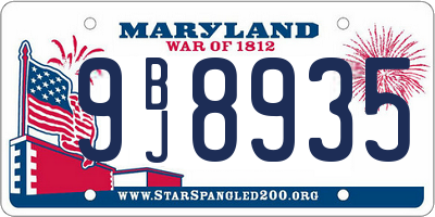 MD license plate 9BJ8935