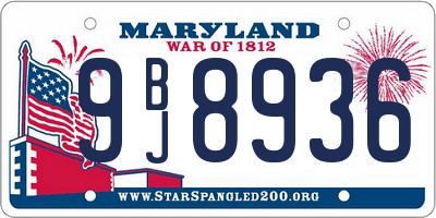 MD license plate 9BJ8936