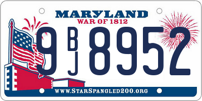 MD license plate 9BJ8952