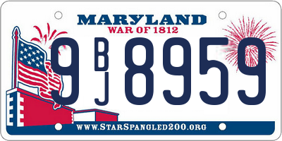 MD license plate 9BJ8959