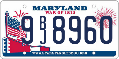 MD license plate 9BJ8960