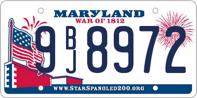 MD license plate 9BJ8972