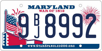 MD license plate 9BJ8992