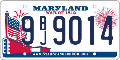 MD license plate 9BJ9014