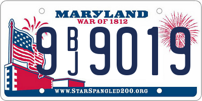 MD license plate 9BJ9019