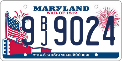 MD license plate 9BJ9024