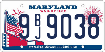 MD license plate 9BJ9038