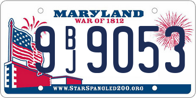 MD license plate 9BJ9053