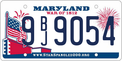 MD license plate 9BJ9054