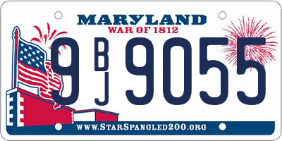 MD license plate 9BJ9055