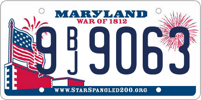 MD license plate 9BJ9063