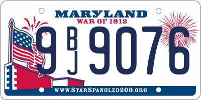 MD license plate 9BJ9076