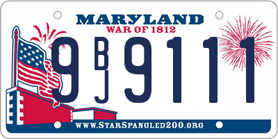 MD license plate 9BJ9111