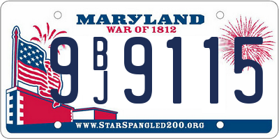 MD license plate 9BJ9115