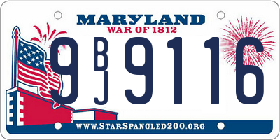 MD license plate 9BJ9116