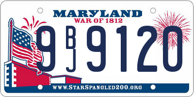 MD license plate 9BJ9120