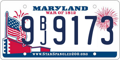MD license plate 9BJ9173
