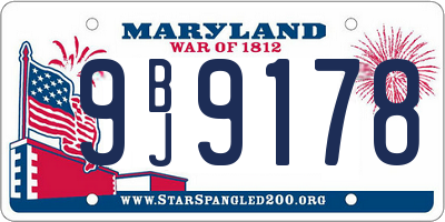 MD license plate 9BJ9178