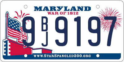 MD license plate 9BJ9197