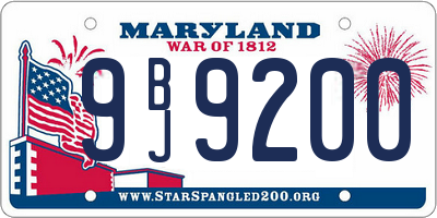MD license plate 9BJ9200
