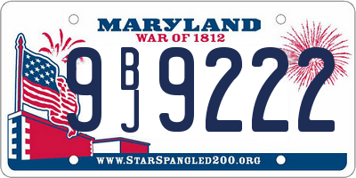 MD license plate 9BJ9222