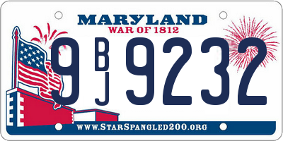 MD license plate 9BJ9232