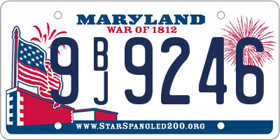 MD license plate 9BJ9246