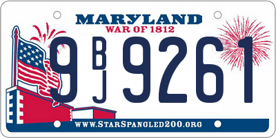 MD license plate 9BJ9261