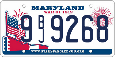 MD license plate 9BJ9268