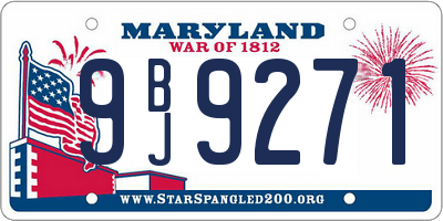 MD license plate 9BJ9271