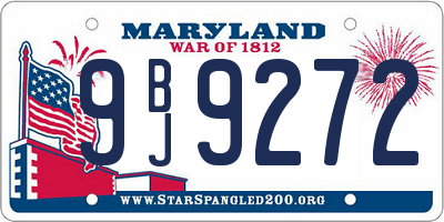 MD license plate 9BJ9272