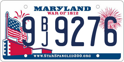 MD license plate 9BJ9276