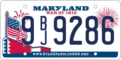 MD license plate 9BJ9286