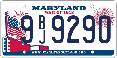 MD license plate 9BJ9290